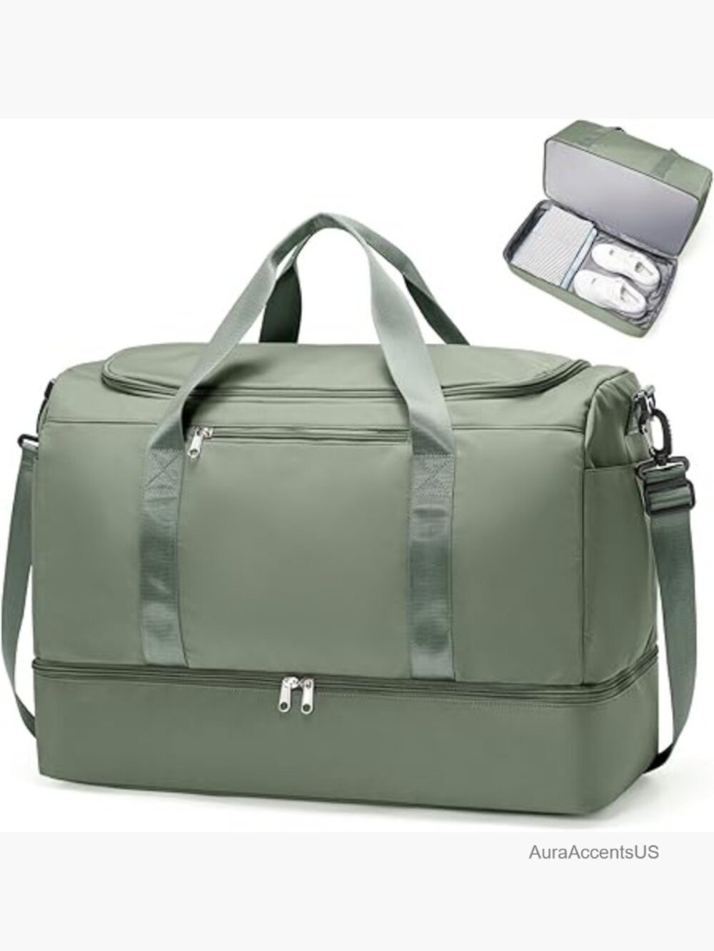 Extra Large Travel Duffle Bag with Shoe Compartment, Carry On Weekend Bag for